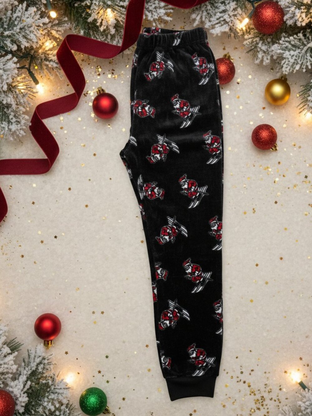 Sleep On It Boys Christmas Pajama Pants NWT Santa Skiing Print Size 8